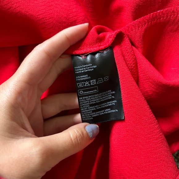 H&M red textured high neck flounce skirt mini dress - Picture 5 of 7